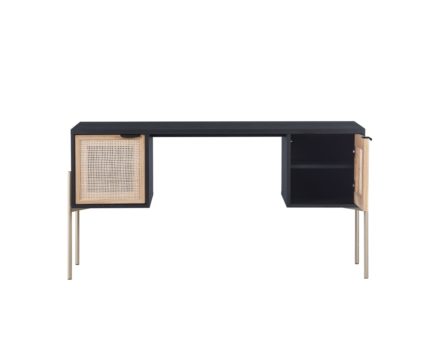 NAHLA AVIDA DESK - GOLD - BLACK/NATURAL