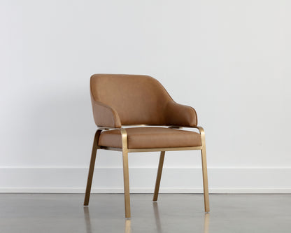 NAHLA MALACHI DINING ARMCHAIR - MILLIKEN COGNAC