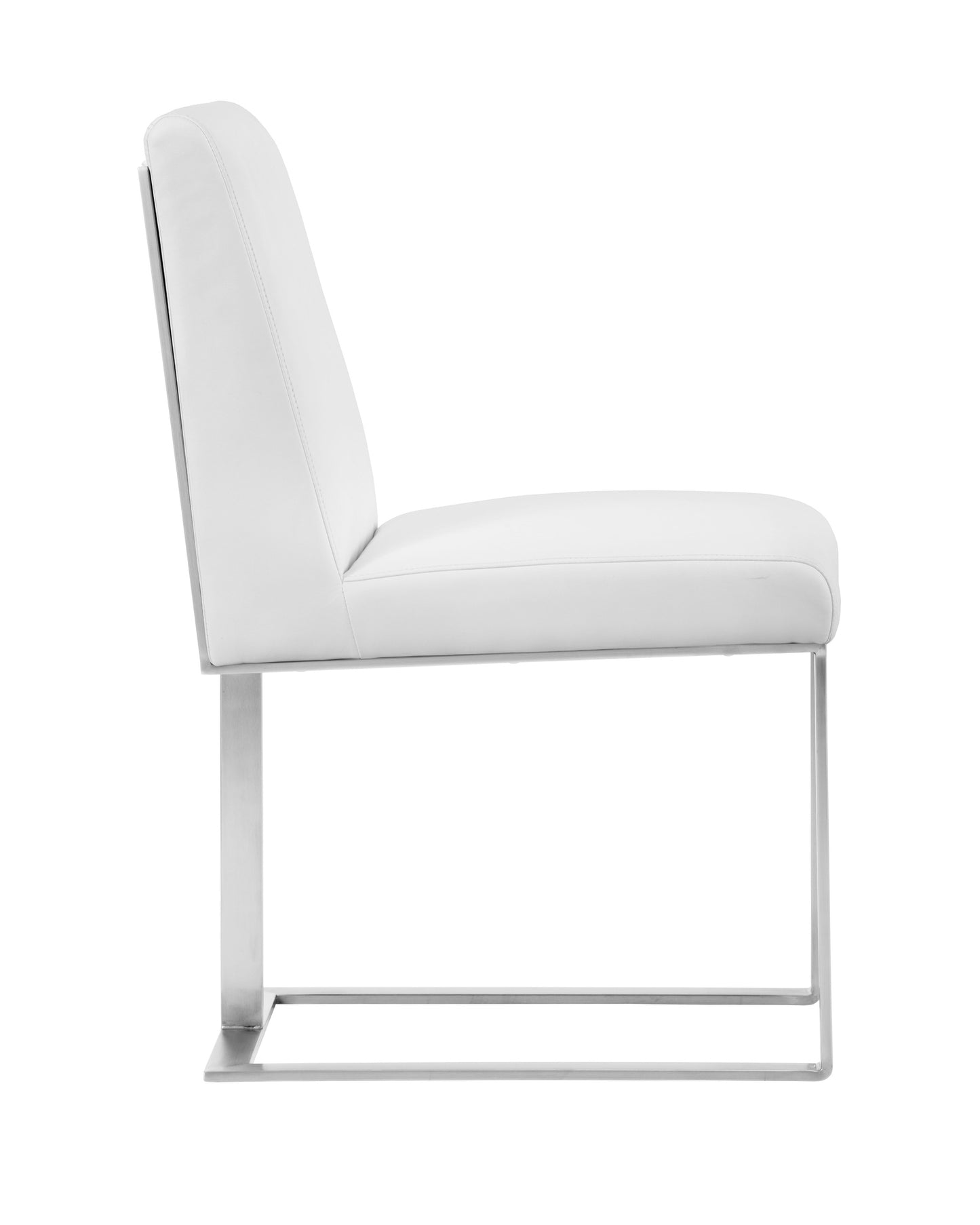 NAHLA DEAN DINING CHAIR - STAINLESS STEEL - CANTINA WHITE