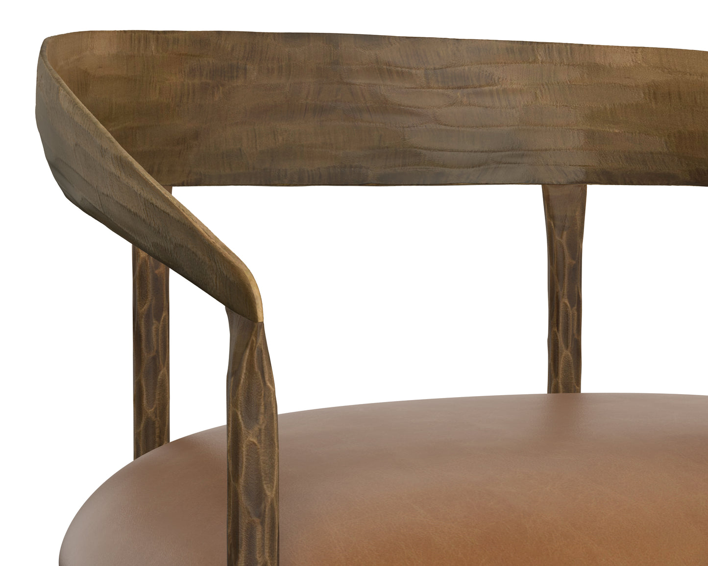 NAHLA ZANATTA DINING ARMCHAIR - TAN LEATHER