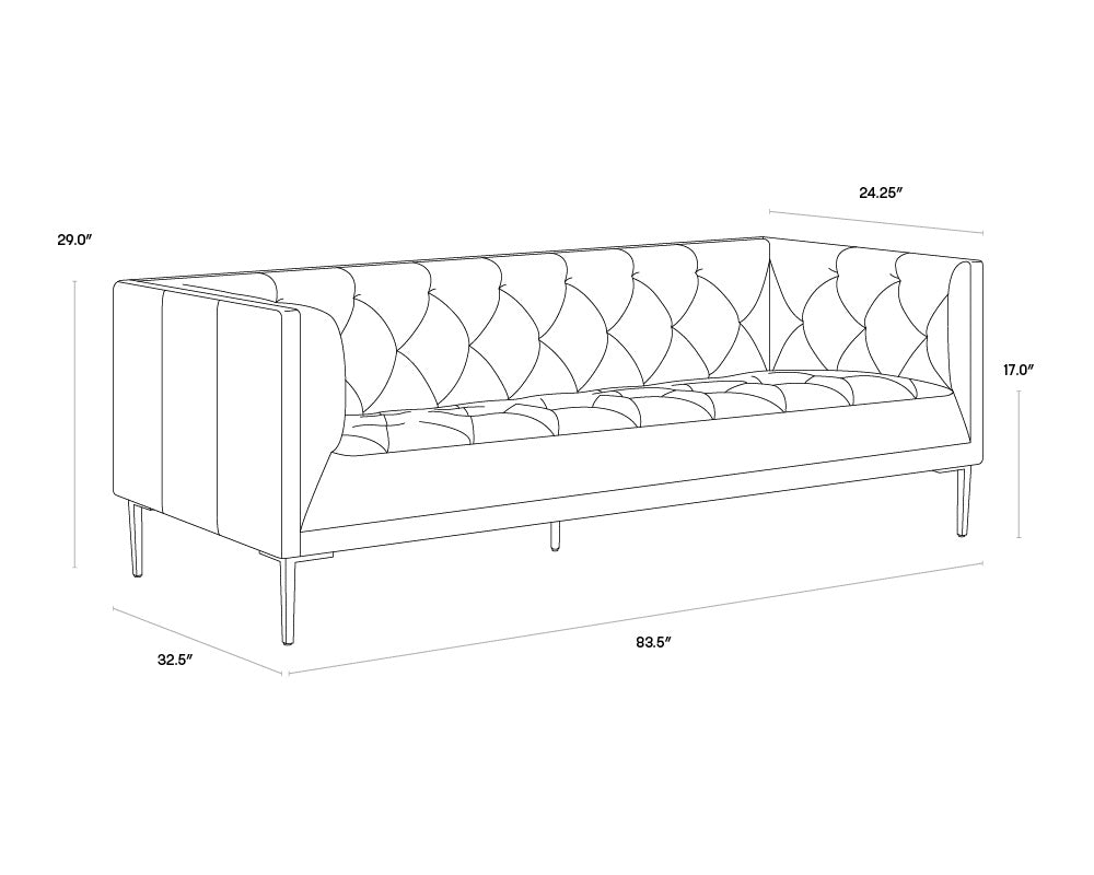 NAHLA WESTIN SOFA - VINTAGE CARAMEL LEATHER