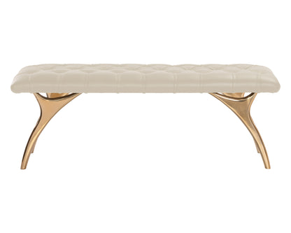 NAHLA TAYLEN BENCH - CREAM LEATHER