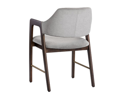 NAHLA MILTON DINING ARMCHAIR - SMOKE ACACIA - POLO CLUB STONE