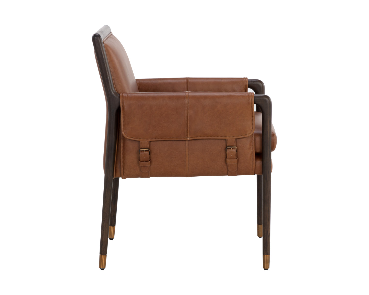 NAHLA MAUTI DINING ARMCHAIR - BROWN - SHALIMAR TOBACCO LEATHER