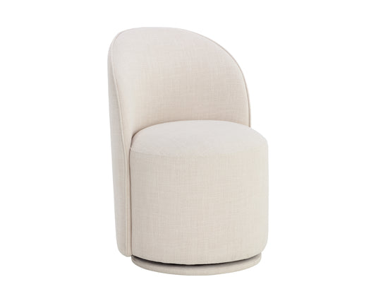 NAHLA CAVOLI SWIVEL DINING CHAIR - EFFIE LINEN