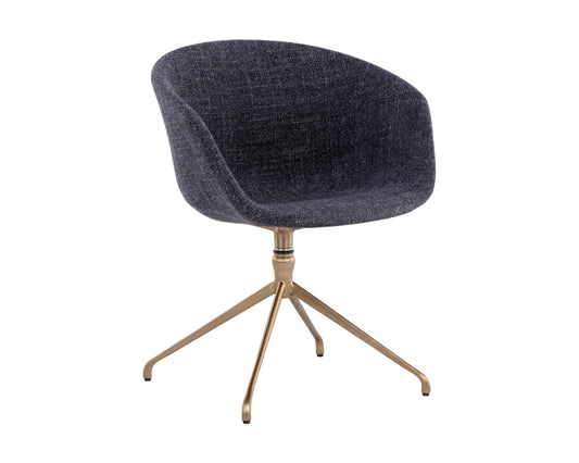 NAHLA DINA SWIVEL DINING ARMCHAIR - CHACHA NAVY