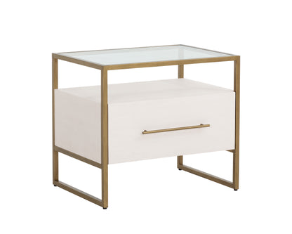 NAHLA VENICE NIGHTSTAND - OYSTER SHAGREEN