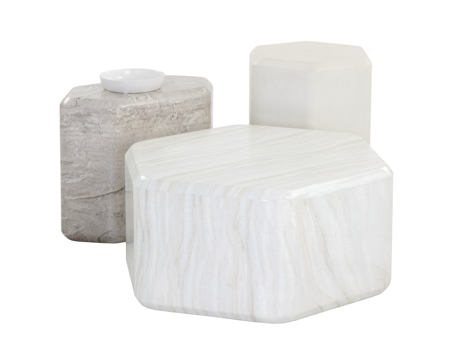 NAHLA SPEZZA END TABLE - HIGH - WHITE