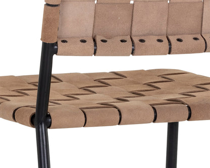 NAHLA OMARI DINING CHAIR - SUEDE LIGHT TAN LEATHER