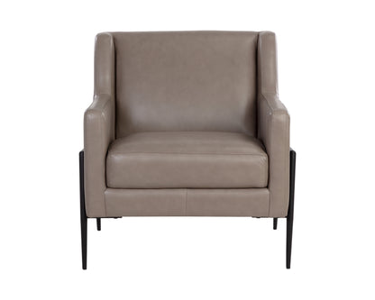 NAHLA TALULA LOUNGE CHAIR - ALPINE GREY LEATHER