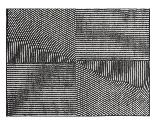 NAHLA SERENE HAND-WOVEN RUG - BLACK / WHITE- 9' X 12'