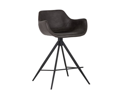 NAHLA OWEN SWIVEL COUNTER STOOL - TOWN GREY