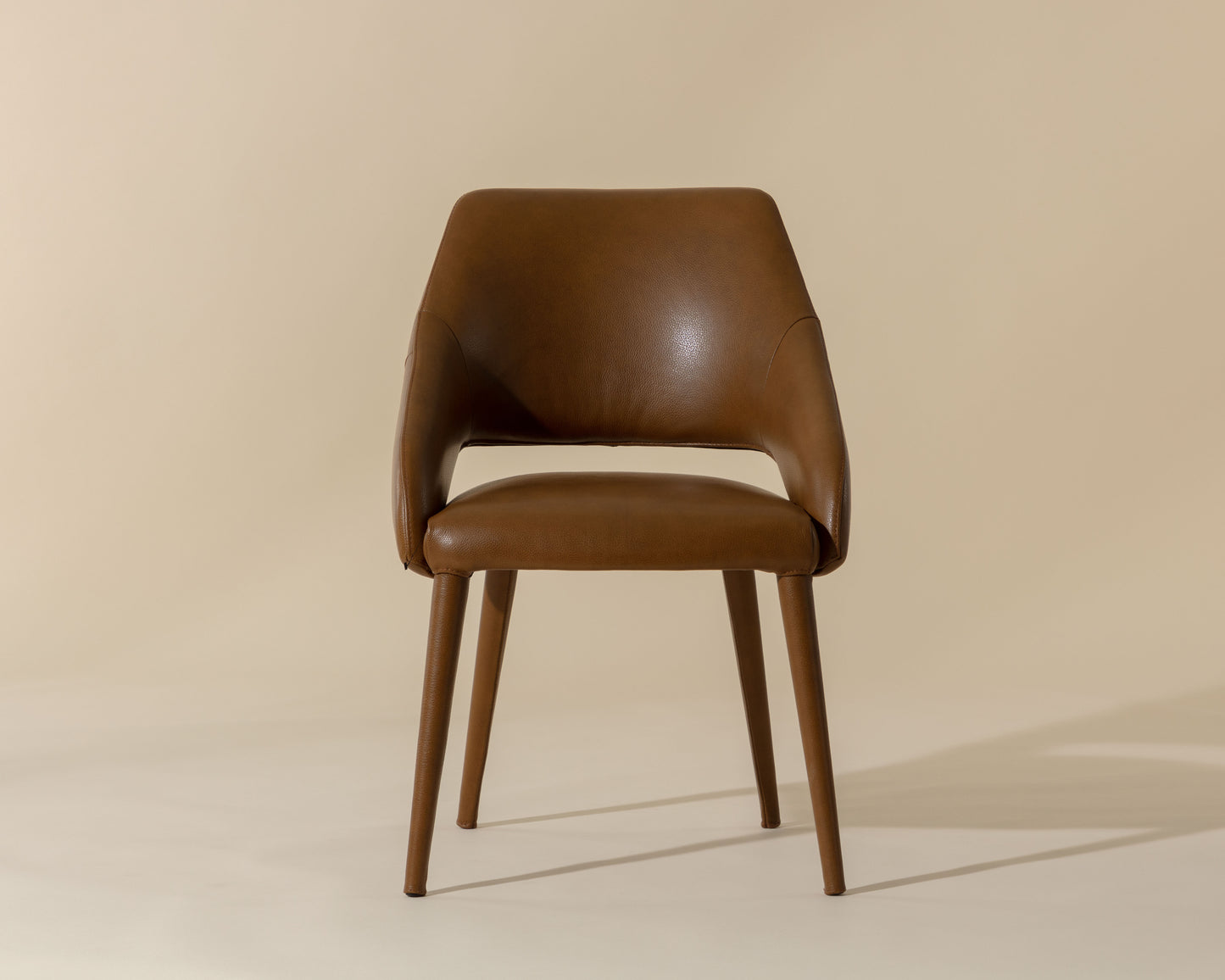 NAHLA GALEN DINING ARMCHAIR - MISSOURI COGNAC LEATHER