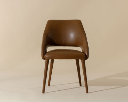 NAHLA GALEN DINING ARMCHAIR - MISSOURI COGNAC LEATHER