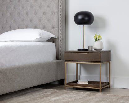 NAHLA REBEL NIGHTSTAND - SMALL - GOLD - RAW UMBER