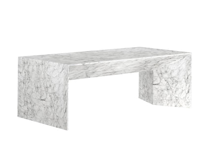 NAHLA NOMAD COFFEE TABLE - MARBLE LOOK - WHITE