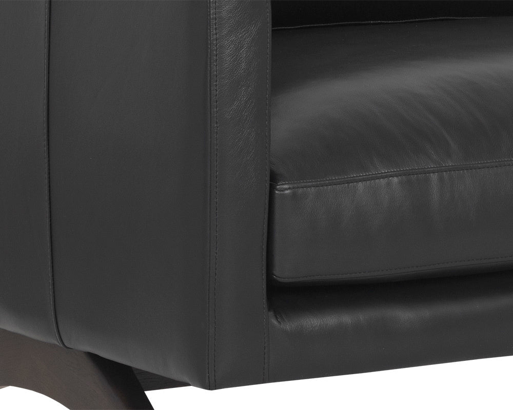 NAHLA ROGERS SOFA - CORTINA BLACK LEATHER