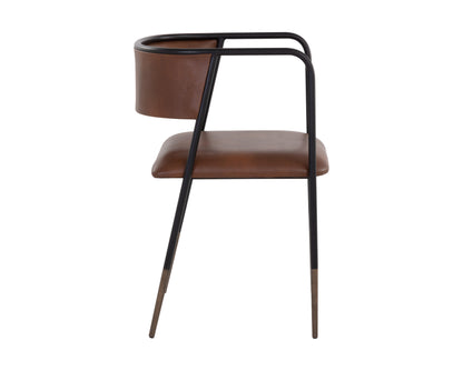 NAHLA BRENAN DINING ARMCHAIR - BRAVO COGNAC