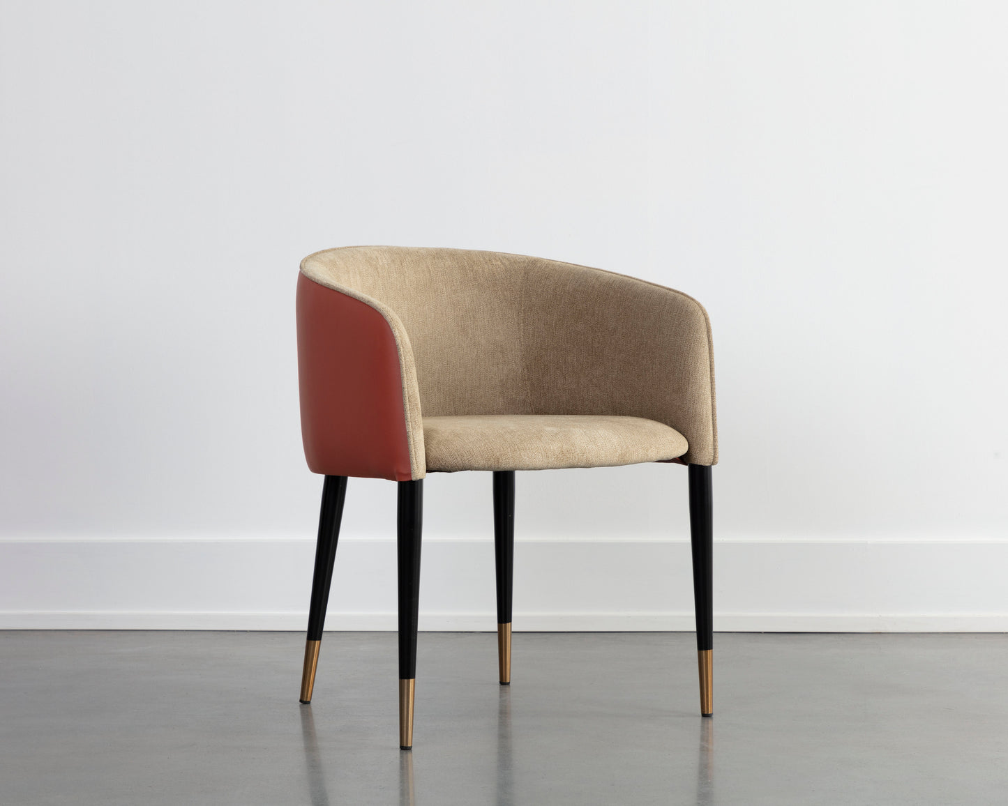 NAHLA ASHER DINING ARMCHAIR - POLO CLUB TOAST / DILLON CHILI