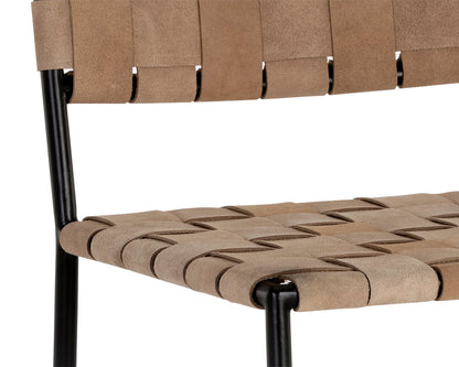 NAHLA OMARI COUNTER STOOL - SUEDE LIGHT TAN LEATHER