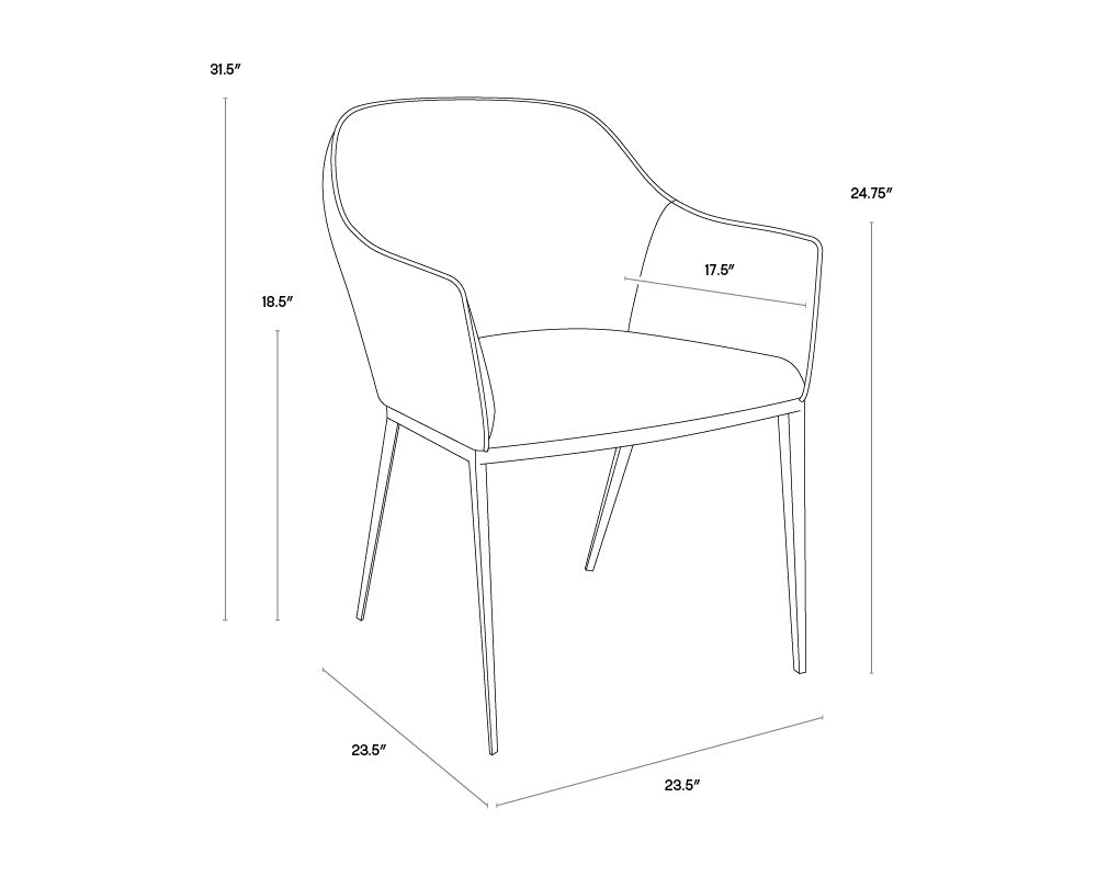 NAHLA STANIS DINING ARMCHAIR - GREY