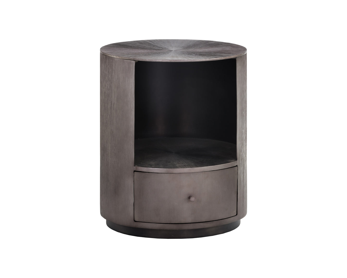 NAHLA SIENA NIGHTSTAND - ROUND - GUNMETAL