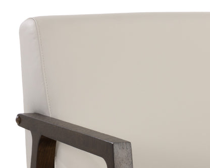 NAHLA NEYMAR LOUNGE CHAIR - LINEA LIGHT GREY LEATHER