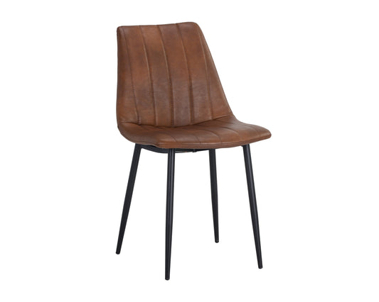 NAHLA DREW DINING CHAIR - BLACK - BRAVO COGNAC