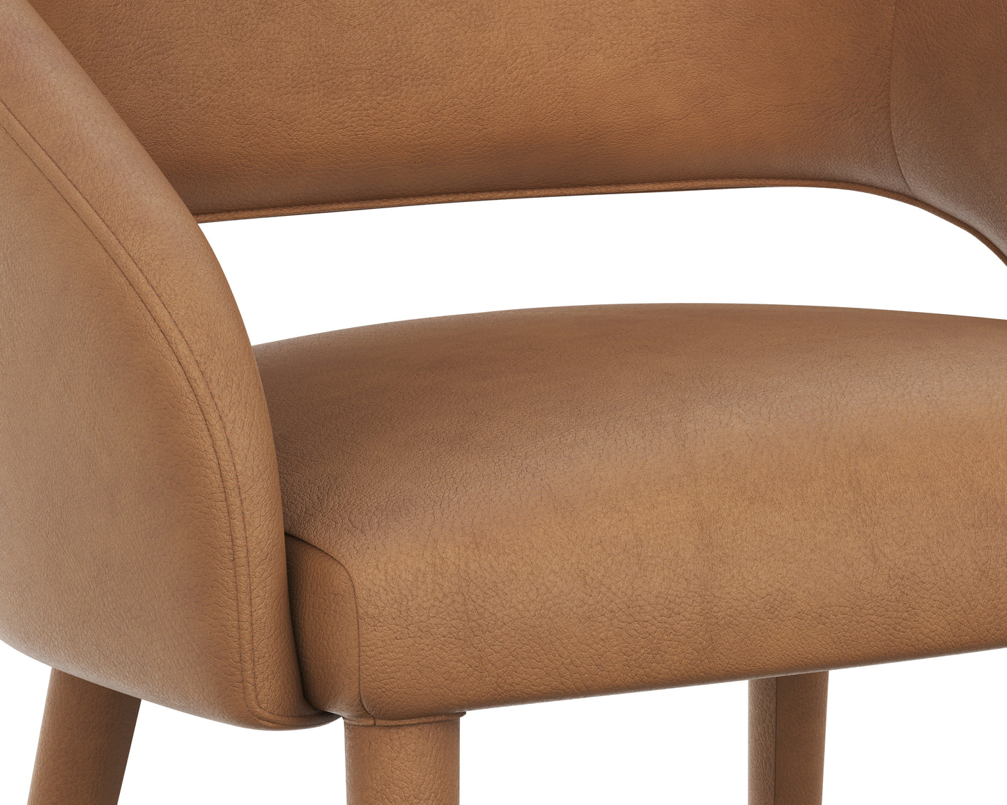 NAHLA GALEN DINING ARMCHAIR - MISSOURI COGNAC LEATHER