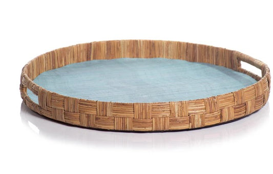 Agrari Abaca Silk Woven Cane Round Tray