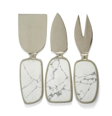 Amalfi Set of 3 Cheese Tools - White with Nickel