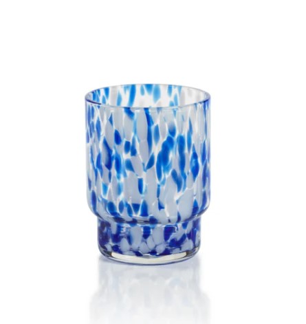 Amalfi Tortoise Glassware - White & Blue - Tumbler