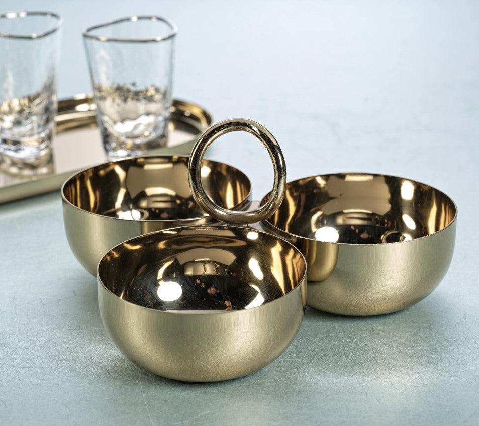 Aperitifs Cocktail Condiment Bowl Set - Polished Gold