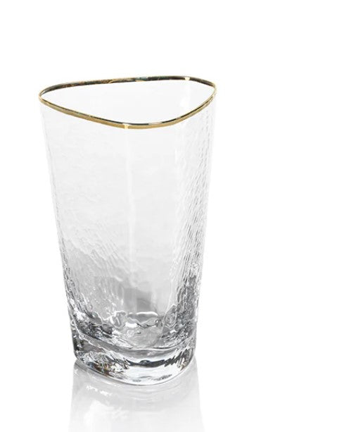 Aperitivo Triangular Highball Glass - Clear with Gold Rim