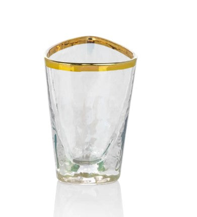 Aperitivo Triangular Shot Glass - Luster with Gold Rim