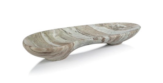 Arabescato Large Organic Shape Marble Bowl