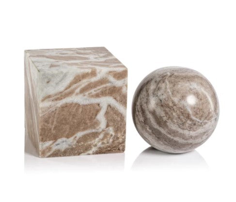 Arabescato Marble Bookend - Ball