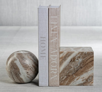 Arabescato Marble Bookend - Ball