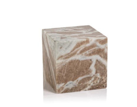 Arabescato Marble Bookend - Cube