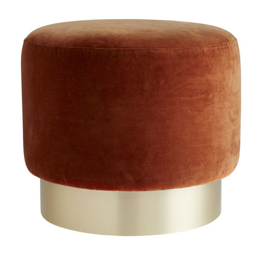 Avalon Ottoman Persimmon Velvet Champagne Swivel