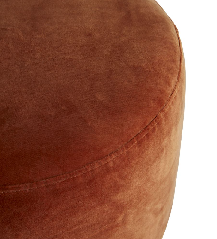 Avalon Ottoman Persimmon Velvet Champagne Swivel