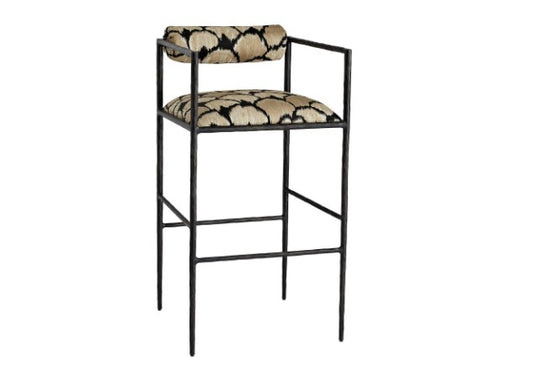 Barbana Bar Stool Ocelot Embroidery