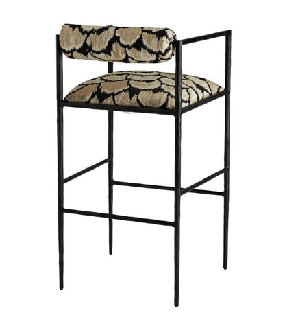 Barbana Bar Stool Ocelot Embroidery