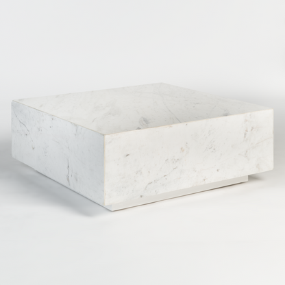 Bennett Coffee Table in Polar White Marble 