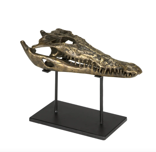 Brass Alligator on Stand