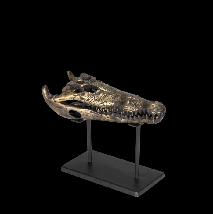 Brass Alligator on Stand