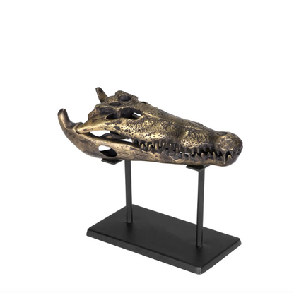 Brass Alligator on Stand