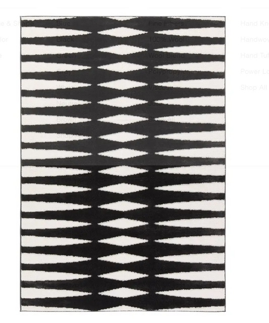 CALIX, Diamond-Striped Pattern Reminiscent of Zebra Print Rug