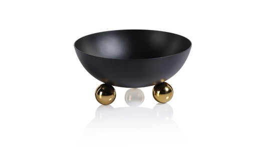 Condiment Bowl - Black with Gold Feet