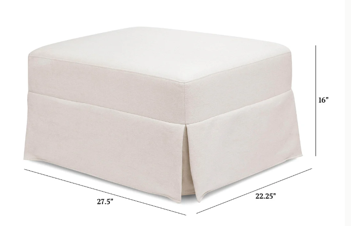 Crawford Gliding Ottoman in Eco-Performance Fabric